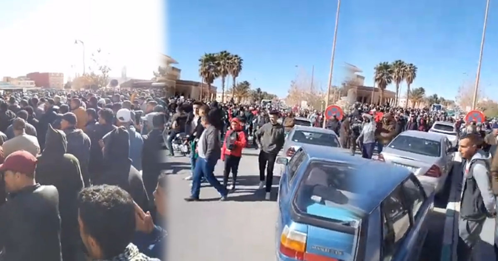 مئات المواطنين بجرادة يخرجون احتجاجا على غلاء الأسعار
