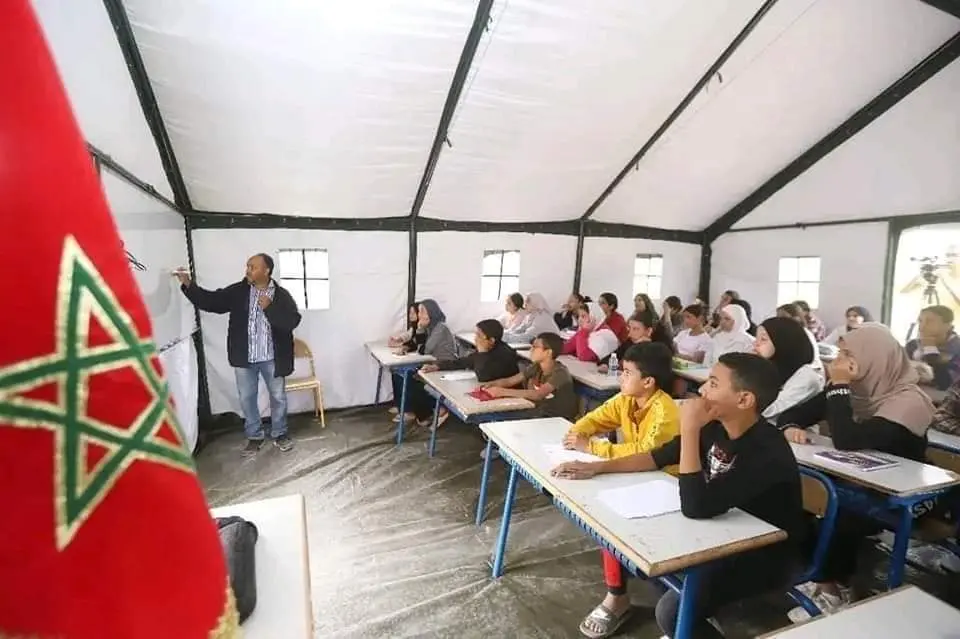 بنموسى يتفقد مراكز إيواء التلاميذ والمؤسسات التعليمية بشيشاوة والحوز وocp يشيد 500 قسم متنقل