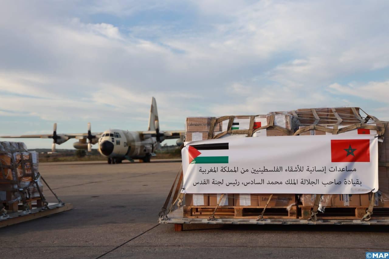 وصول المساعدات الإنسانية المغربية الموجهة للفلسطينيين إلى مصر