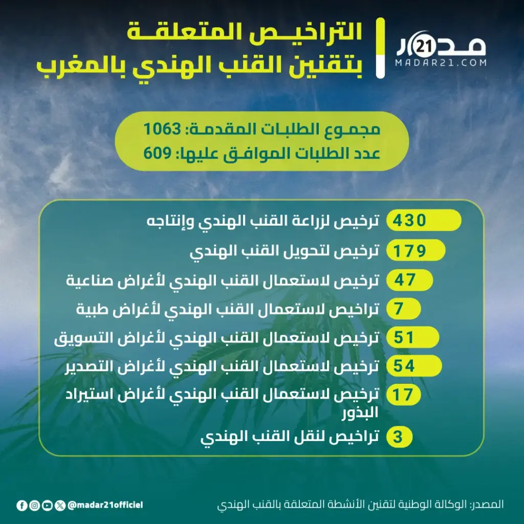 التراخيص المتعلقة بتقنين القنب الهندي بالمغرب