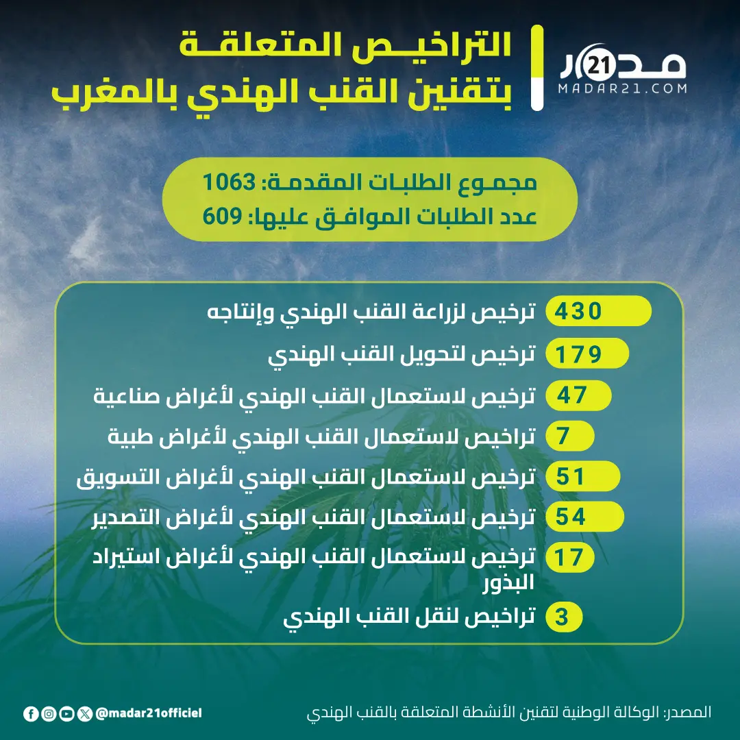 التراخيص المتعلقة بتقنين القنب الهندي بالمغرب
