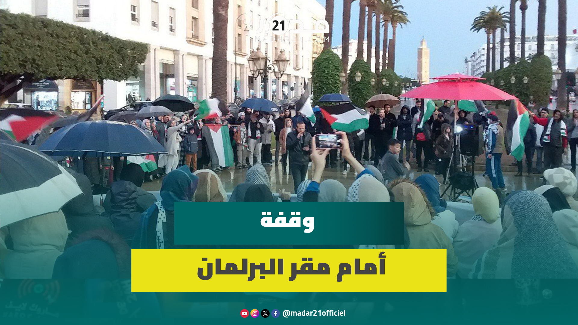 تحت الأمطار.. وقفة تضامنية مع فلسـ ـطين ودعوة لإسقاط التطـ ـبيع أمام ...