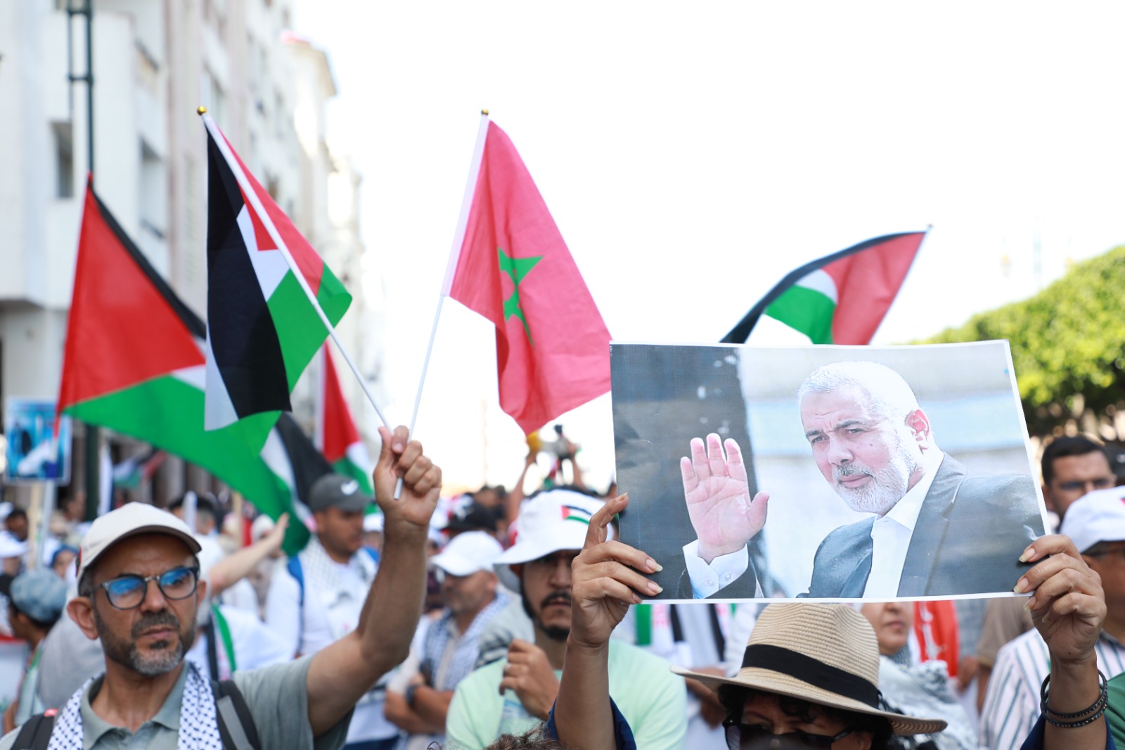 مسيرات ووقفات بمدن المغرب تُشيّع إسماعيل هنية وتدعو لإيقاف مجازر إسرائيل