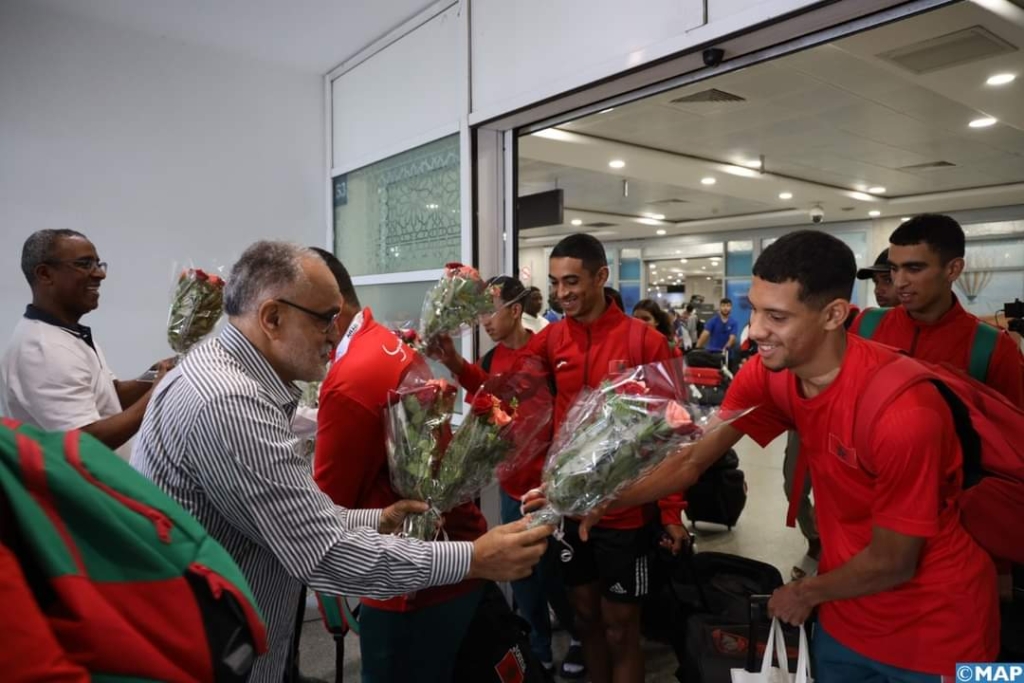 استقبال المنتخب المغربي لألعاب القوى المتصدر لترتيب البطولة العربية بالطائف