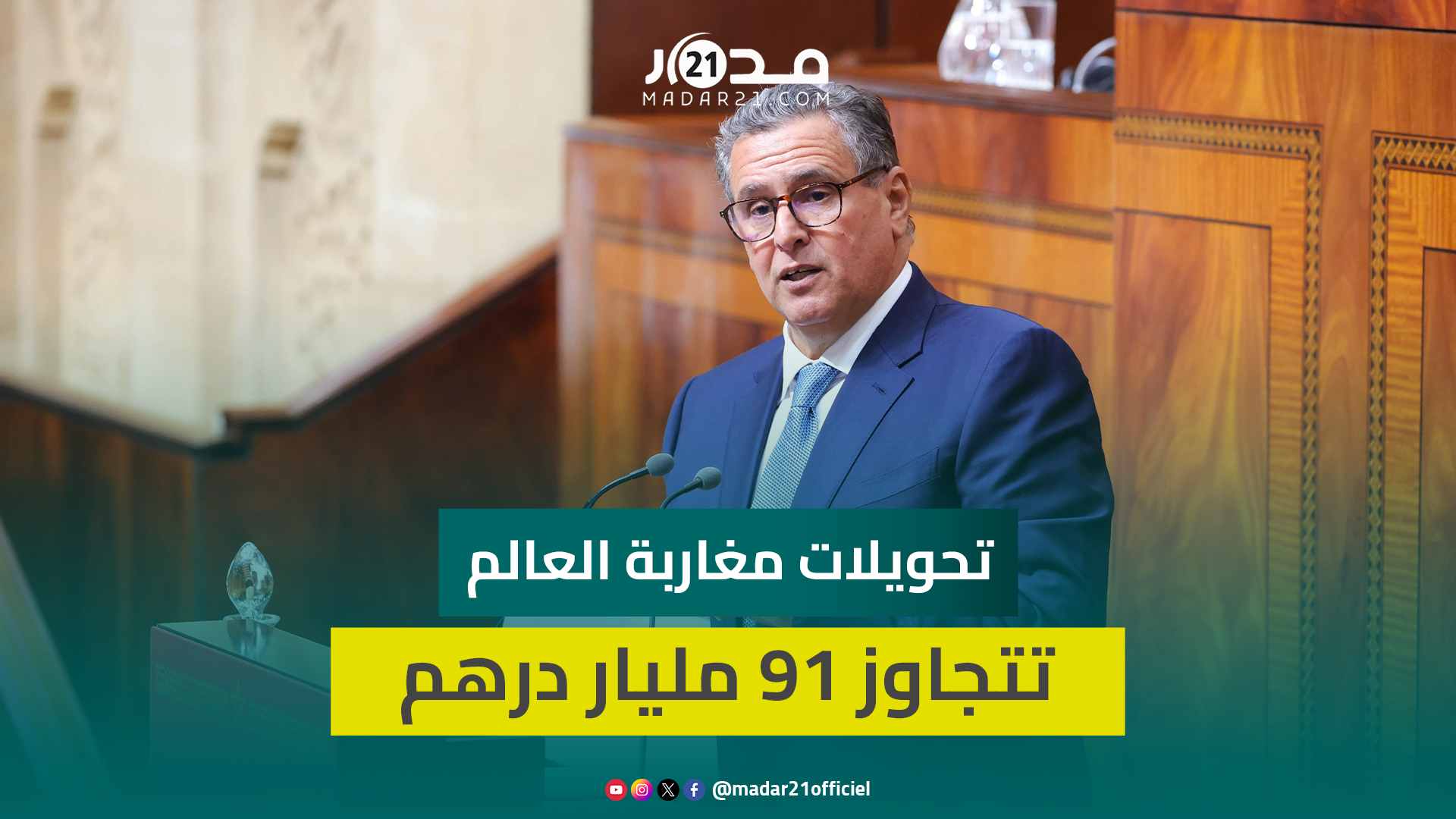 أخنوش: 91.5 مليار درهم تحويلات مغاربة العالم و87.1 مليار درهم عائدات السياحة حتى سبتمبر 2024