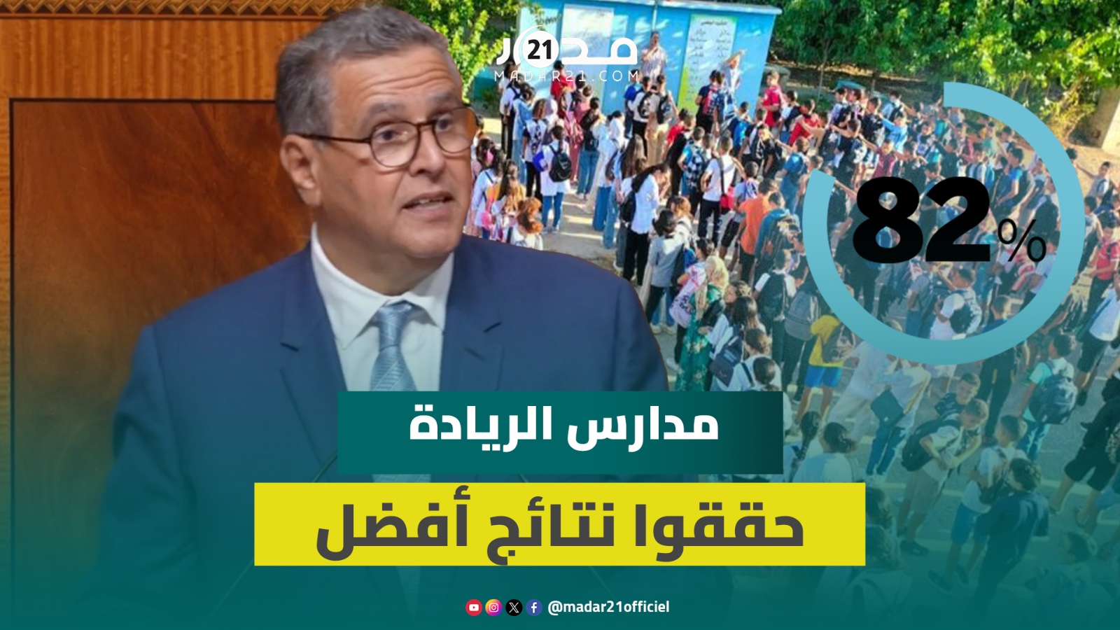 أخنوش: تلاميذ مدارس الريادة حققوا نتائج أفضل بالمقارنة مع 82% نظرائهم غير المستفيدين من هذا البرنامج