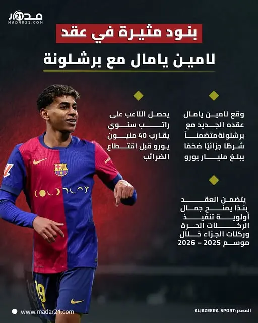 بنود مثيرة في عقد لامين يامال مع برشلونة