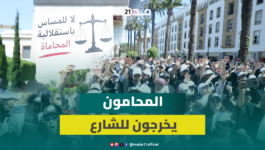 إنزال كبير للمحامين أمام مقر البرلمان وشعارات قوية لإسقاط مشروع قانون المحاماة