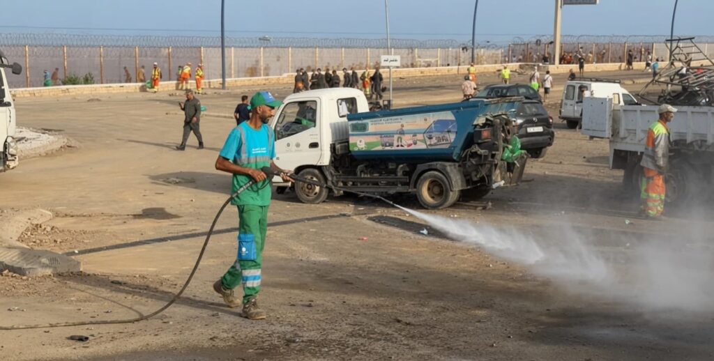 الهدوء يعود إلى معبر سبتة المحتلة.. أوراش تنظيف وحراسة أمنية مشددة