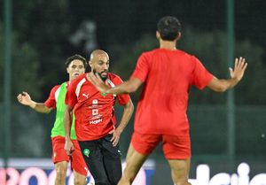 المنتخب المغربي يجري آخر حصة تدريبية