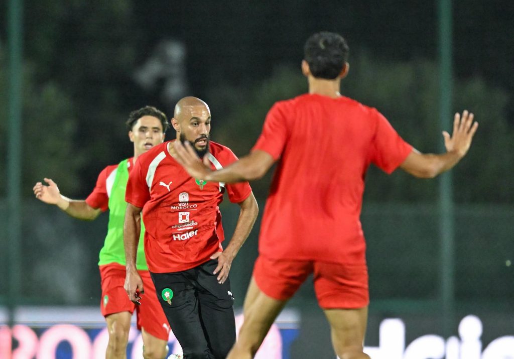 المنتخب المغربي يجري آخر حصة تدريبية